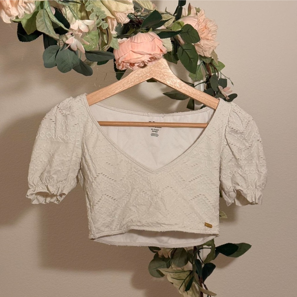 White ROXY Crop Top